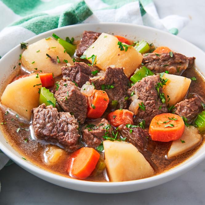  A hearty and comforting bowl of Irish stew.