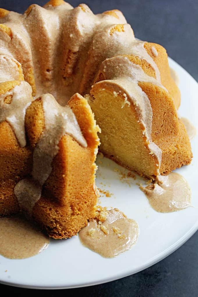  A rich and moist pound cake, loaded with flavor.