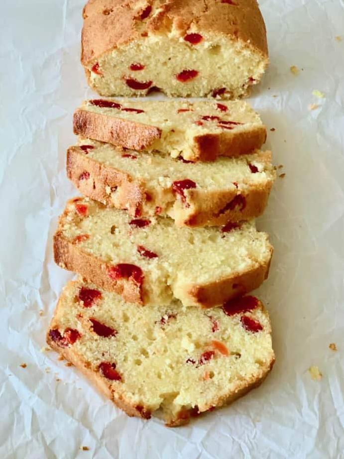  A slice of heaven on a plate: Cherry Loaf Pound Cake