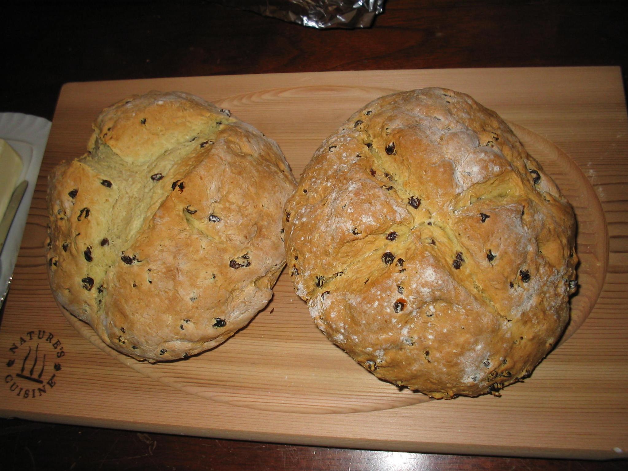  A warm slice of delicious Irish soda bread fresh out of the oven.