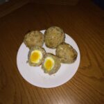 Baked Scotch Eggs With Mustard Sauce
