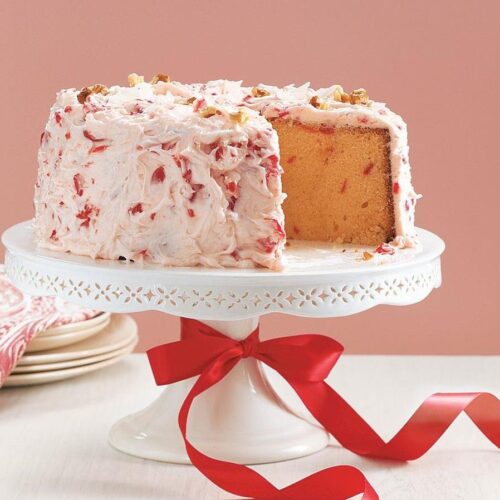 Cherry Pound Cake With Cherry Nut Frosting