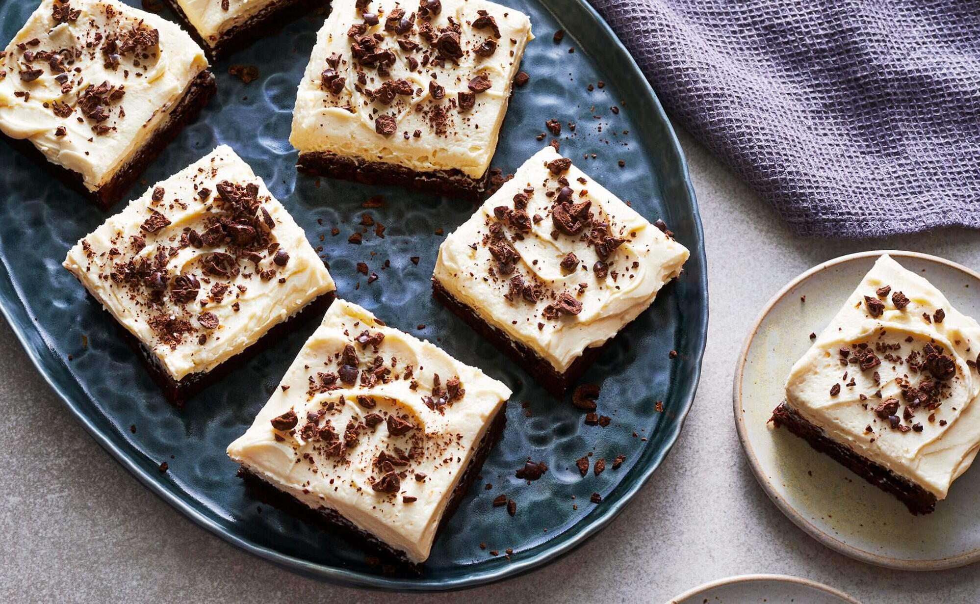  Decadent Baileys Irish Cream brownies in bite-sized portions - perfect for sharing!