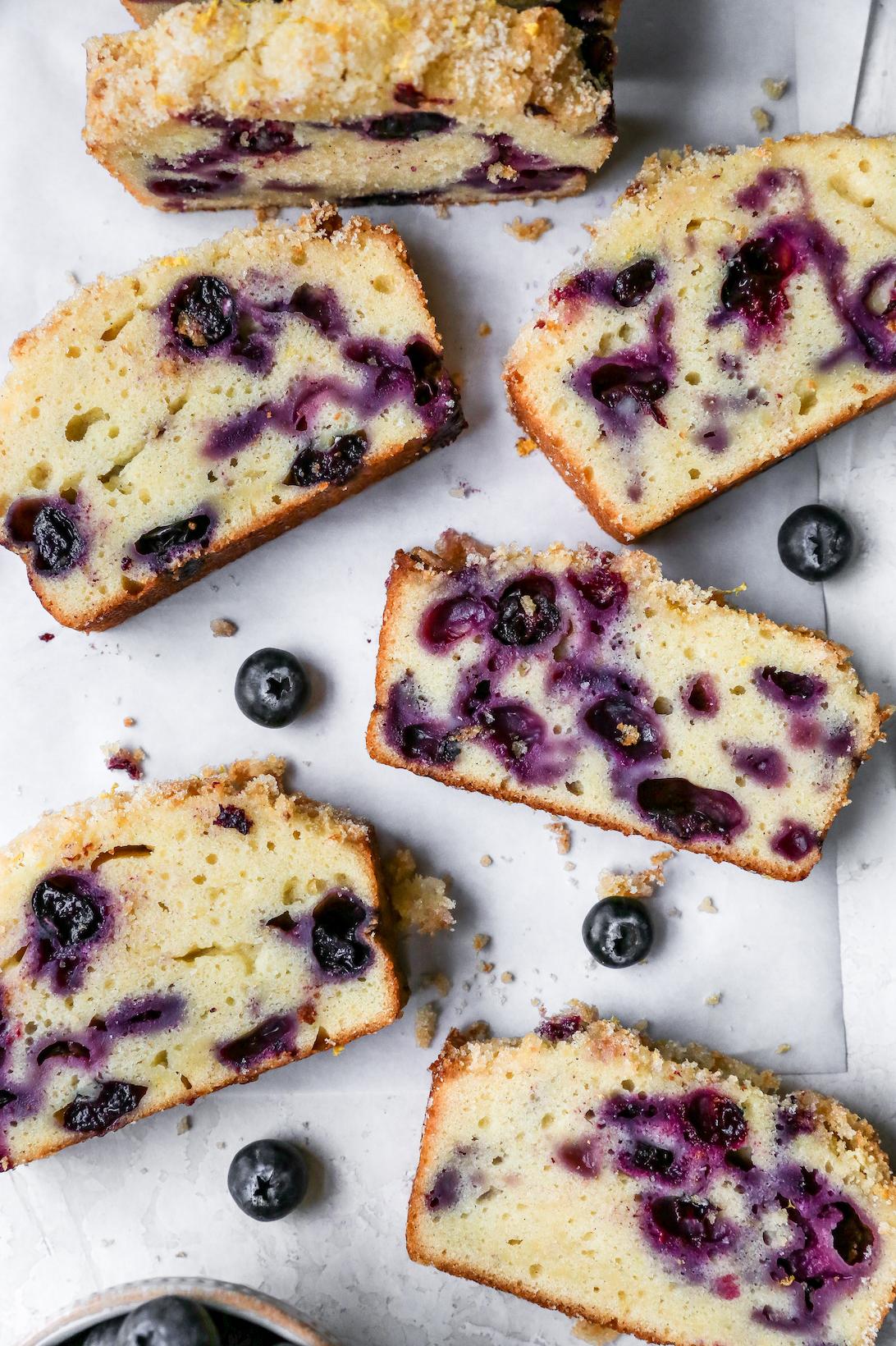  Each slice of this cake is bursting with juicy, plump blueberries and moist, buttery cake.