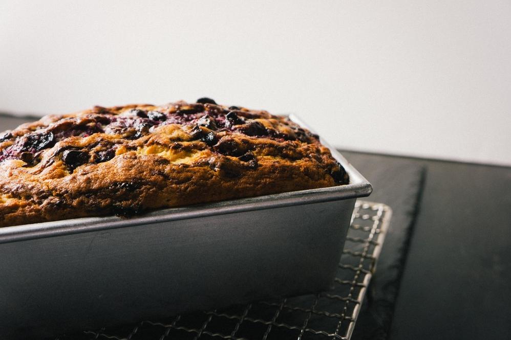  Enjoy a slice of rich and buttery black currant pound cake.