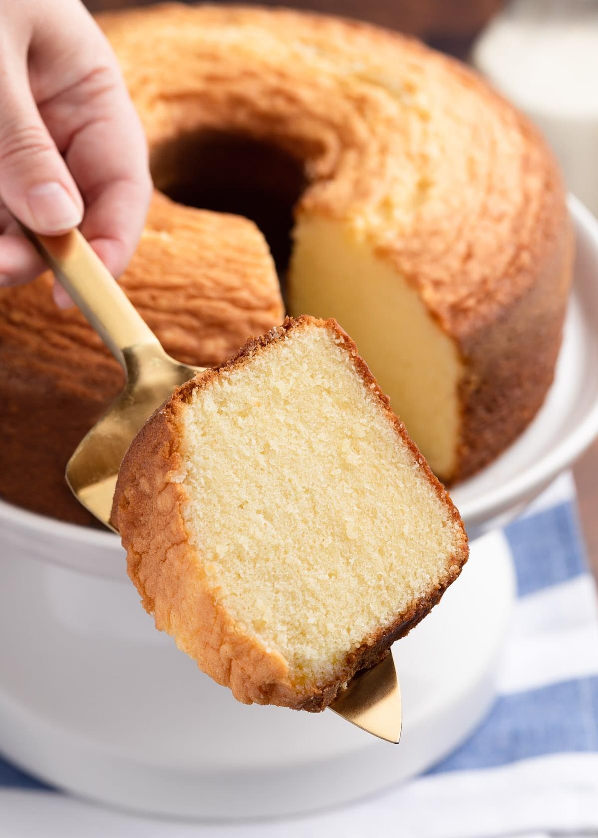  Enjoy a slice of this irresistible pound cake with your morning coffee or as a dessert with ice cream.