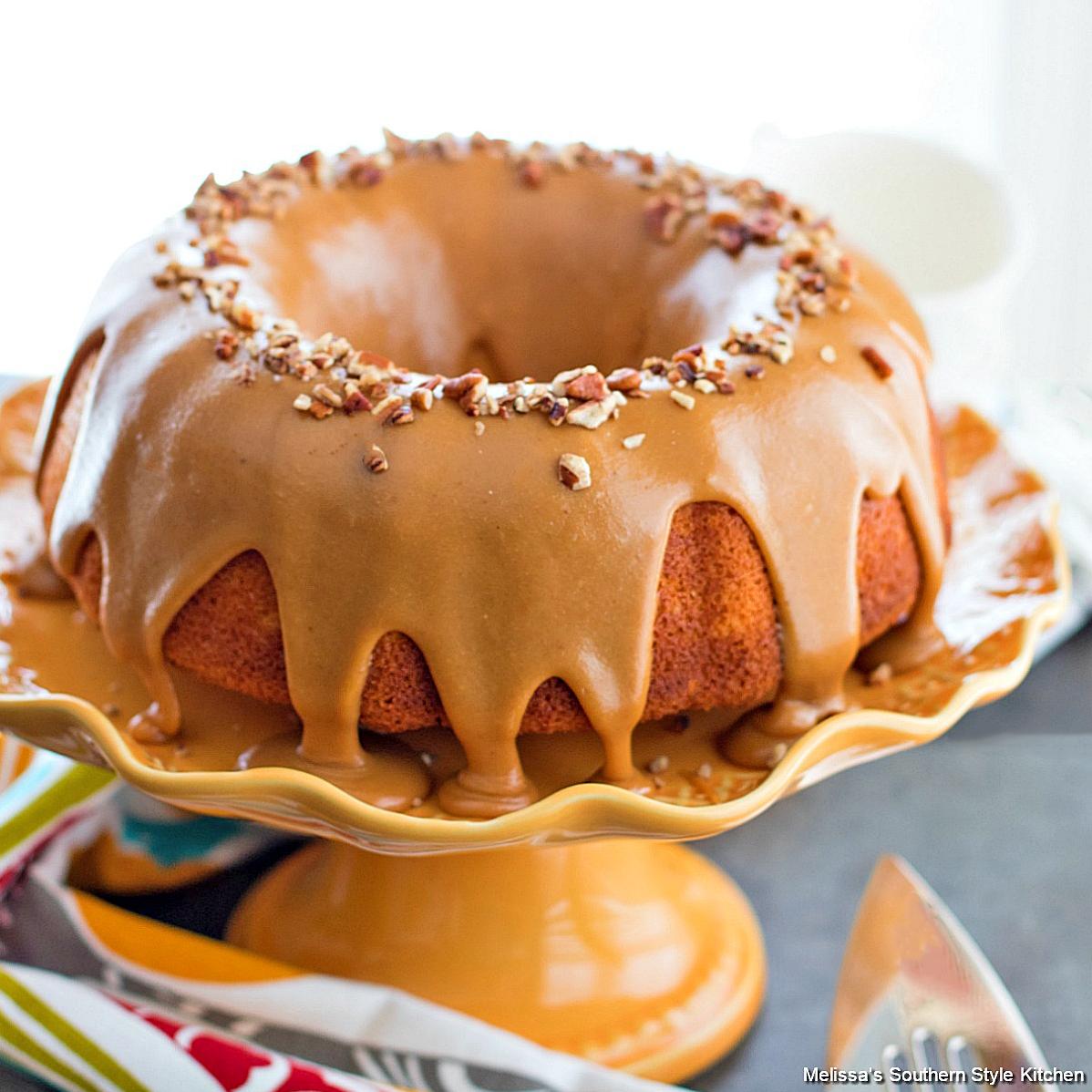  Every slice of this caramel pound cake is a mouthwatering work of art.