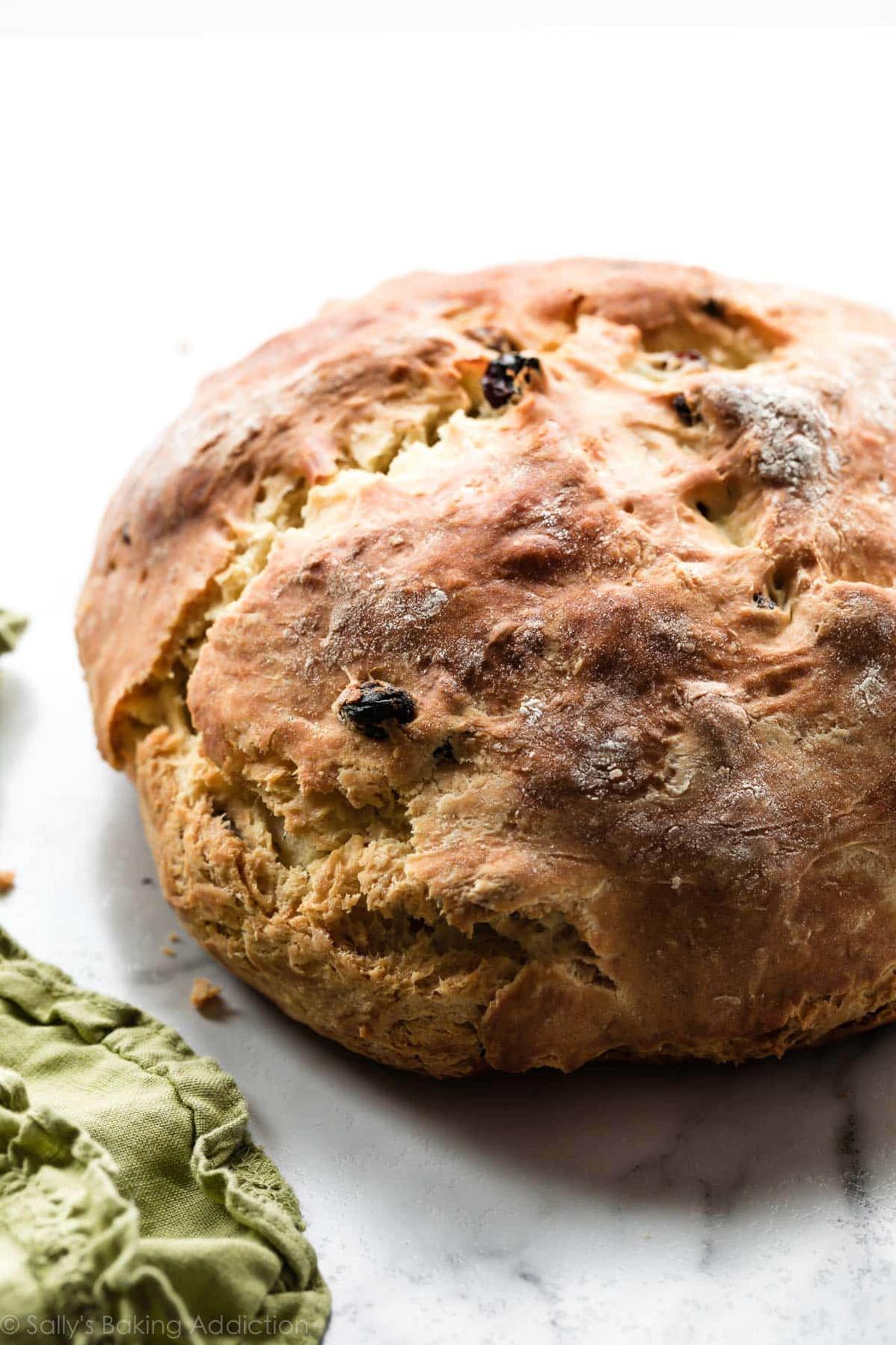  Fresh out of the oven, this Irish soda bread is waiting to be served with a cup of tea or a bowl of soup.