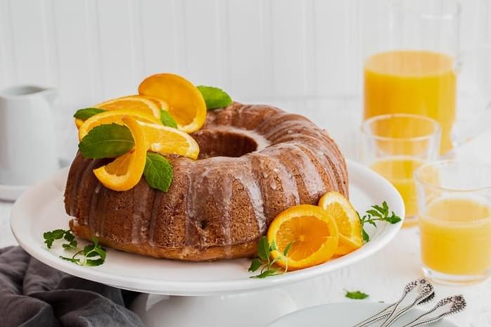  Freshly squeezed orange juice gives this cake an extra zing!