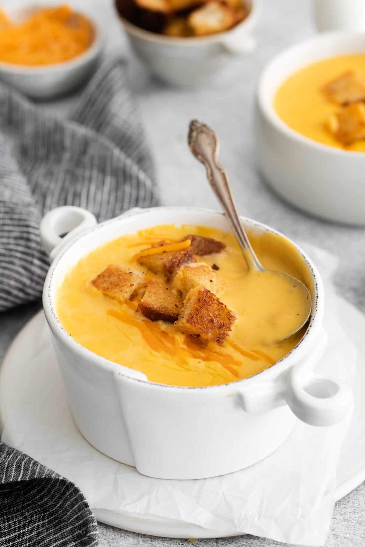  Give your soup bowl an upgrade with this delicious Scottish cheddar cheese soup.
