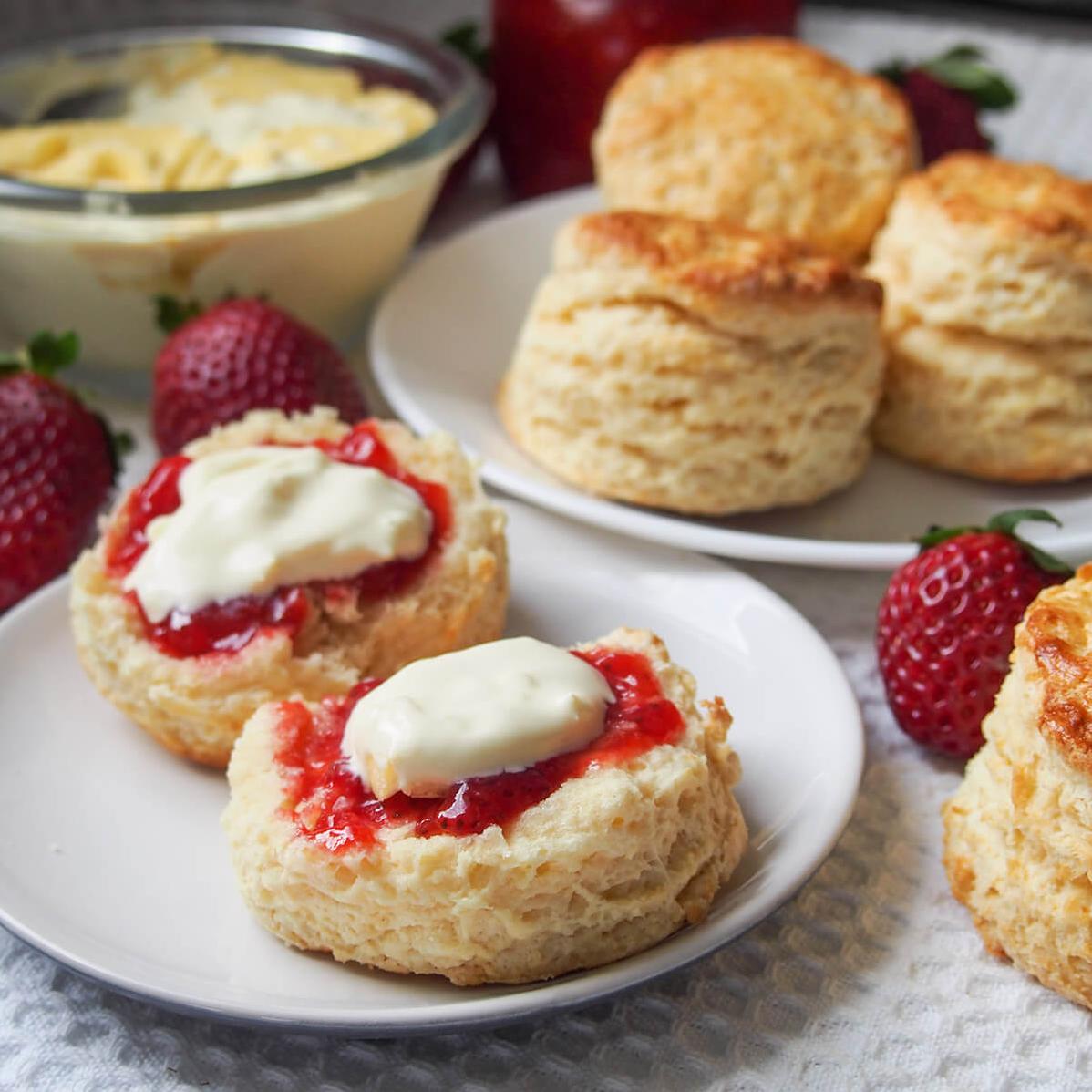  Golden-brown and buttery scones make the perfect snack with a cup of tea.