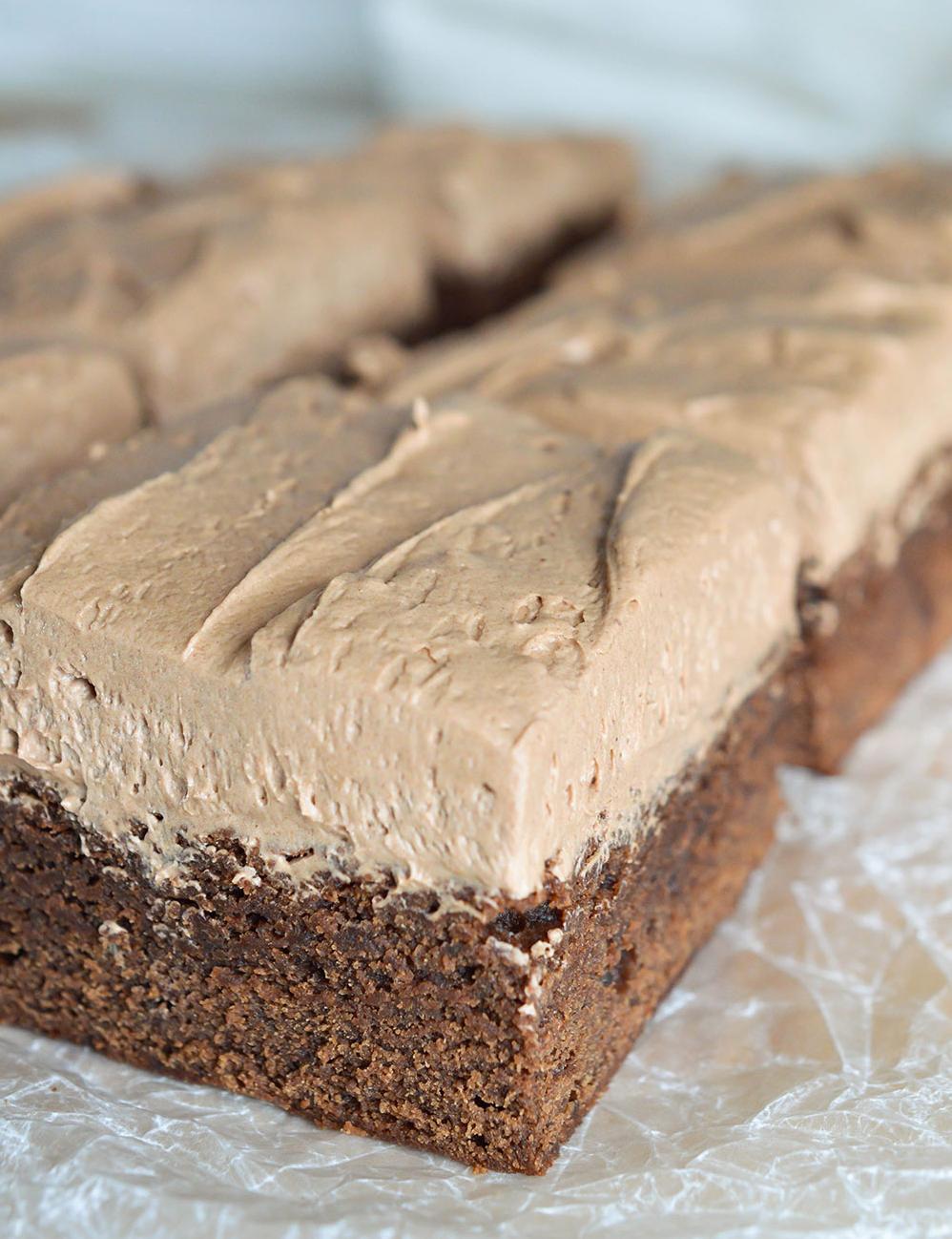  Indulge in a bite of heaven with these Irish cream brownies.