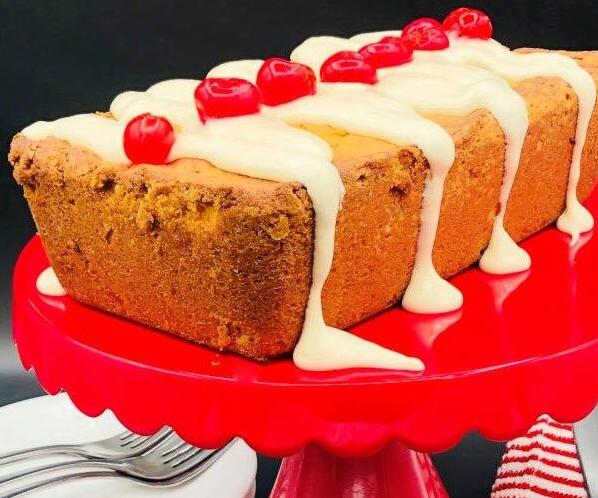  Indulge in a slice of heaven with our Cherry-Almond Cream Cheese Pound Cake!