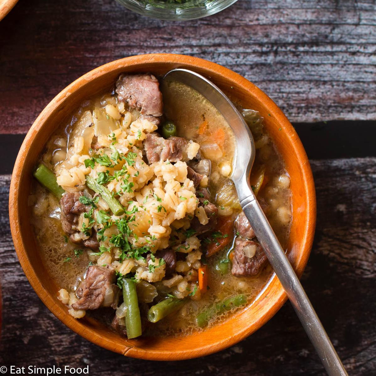 Try our hearty Irish lamb and barley soup