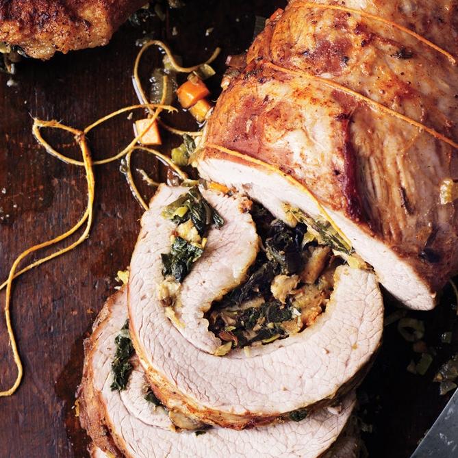  Juicy slices of rolled veal filled with savory stuffing.