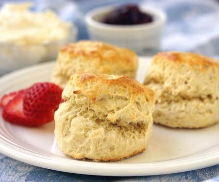  Light and fluffy, these scones are the perfect vessel for a dollop of clotted cream.