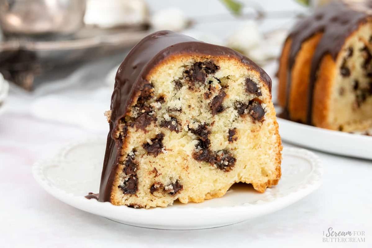  Melting chocolate chips inside a rich cake