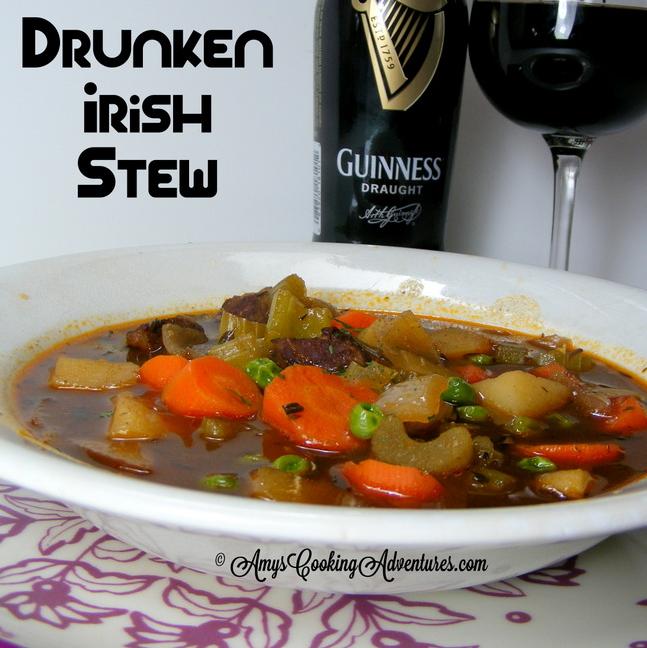  Mmm... I can smell the delicious aroma of the meat, veggies, and Guinness brewing in this savory stew.