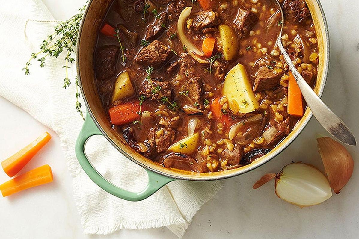  My secret ingredient? Pearl barley adds texture and an earthy flavor to this classic stew.