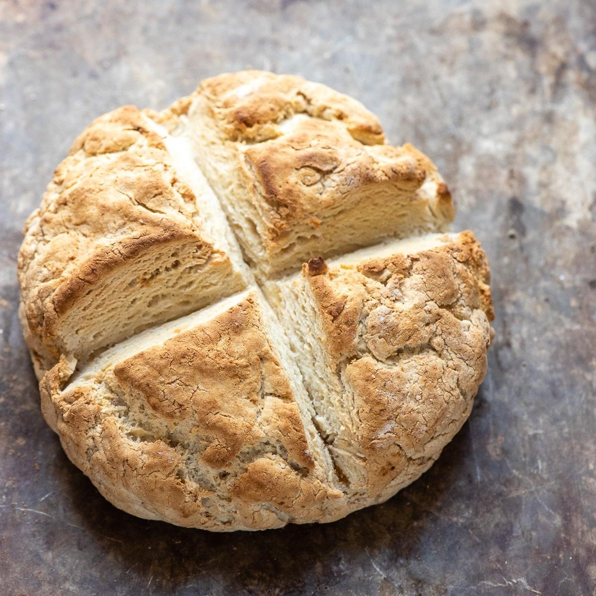  No yeast? No problem! This bread uses baking soda to rise instead.