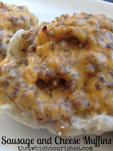  Oozing melted cheese and savory sausage patty on an English muffin - this is the ultimate breakfast sandwich!