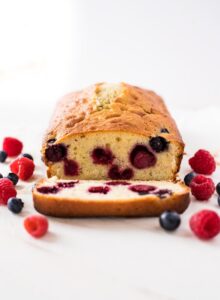 Raspberry and Blueberry Pound Cake