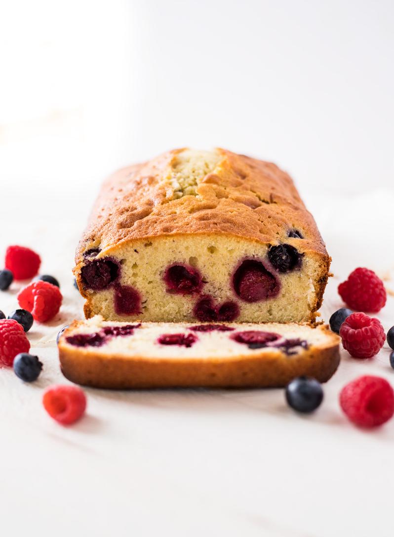 Sweet and tangy: Raspberry Blueberry Pound Cake recipe