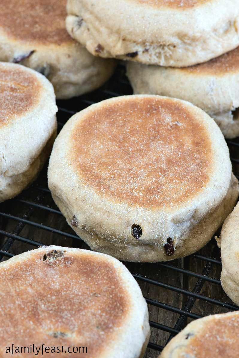  Satisfy your sweet tooth with these delightful English muffins studded with juicy raisins.