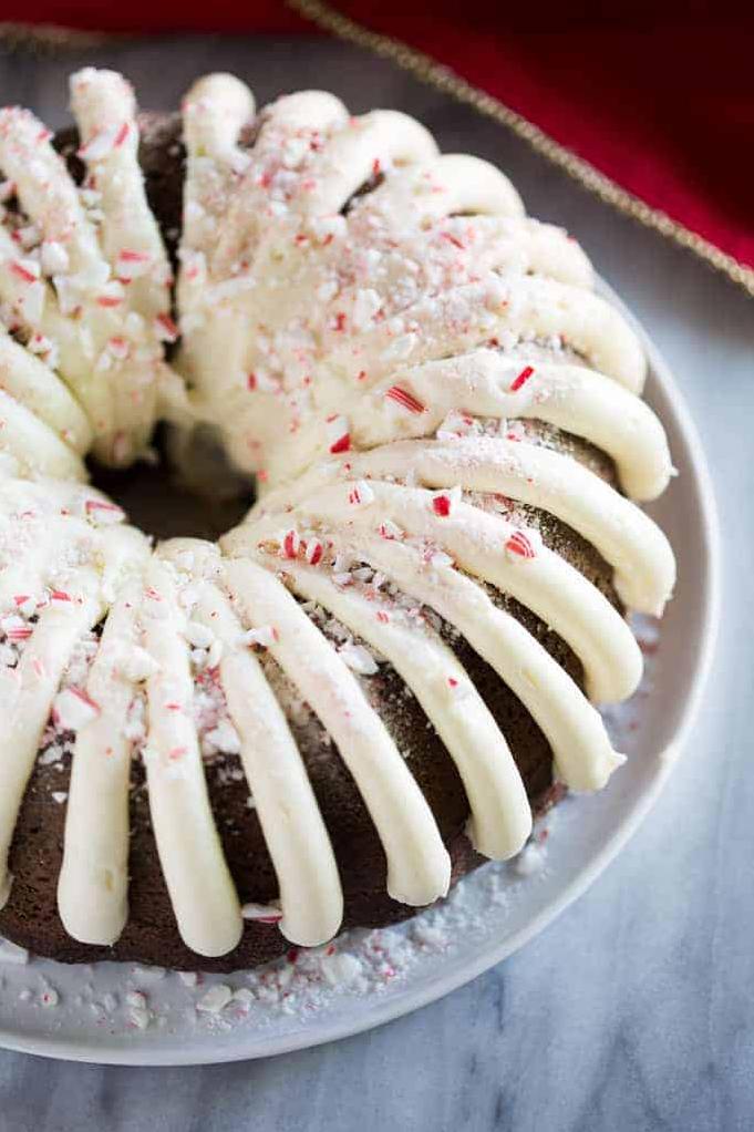  Satisfy your sweet tooth with this festive peppermint pound cake!