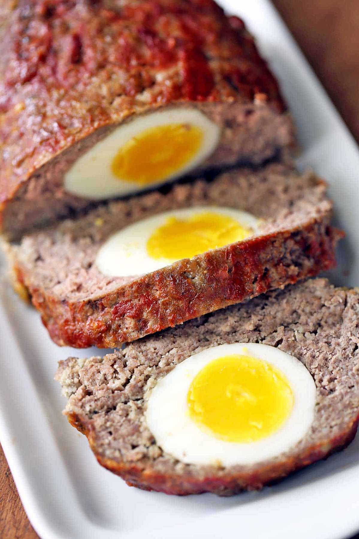  Say goodbye to boring meatloaf, hello to Scotch Eggs Meatloaf.