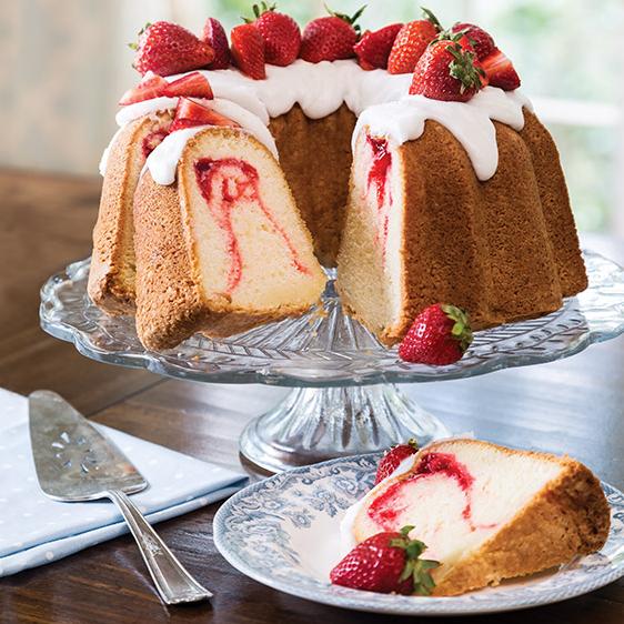  Say hello to your new favorite cake: Strawberry Swirl Cream Cheese Pound Cake.