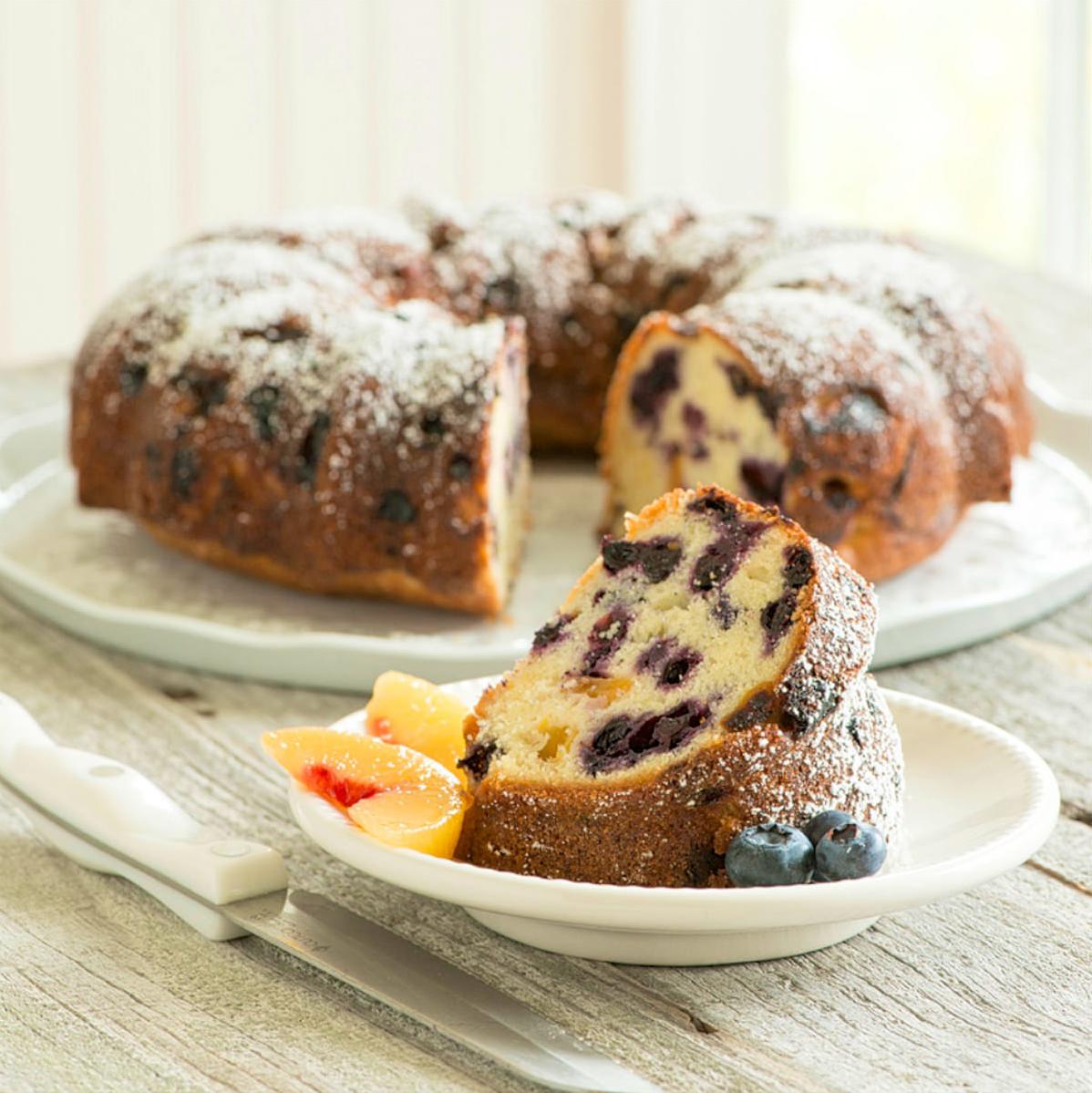  Sink your teeth into the tender, buttery cake that is paired perfectly with the sweet and tart fruit.