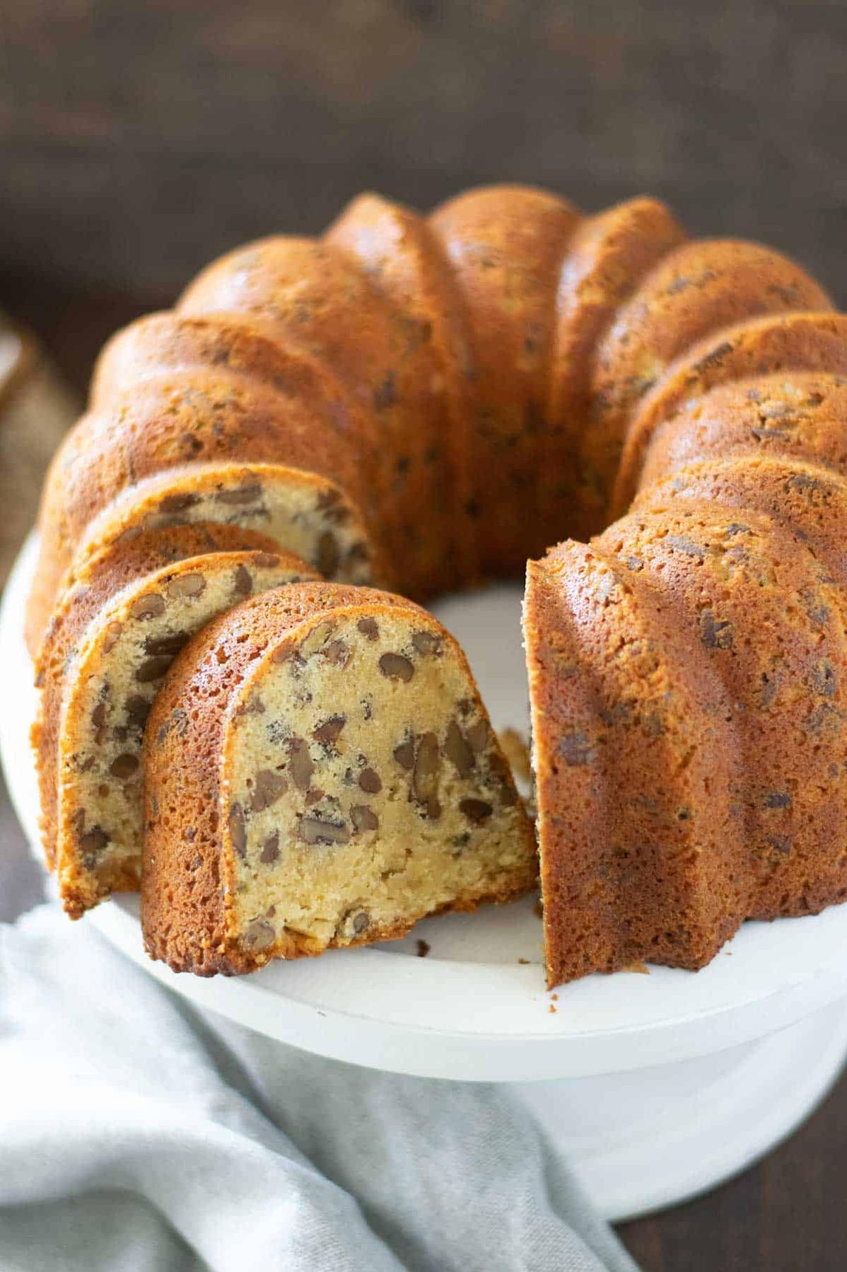  Sink your teeth into this moist and buttery pecan pound cake.