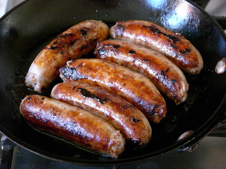  Sizzling sausages on a stick