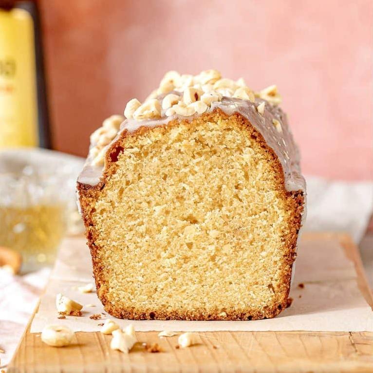  Soft and fluffy hazelnut pound cake with a hint of vanilla.