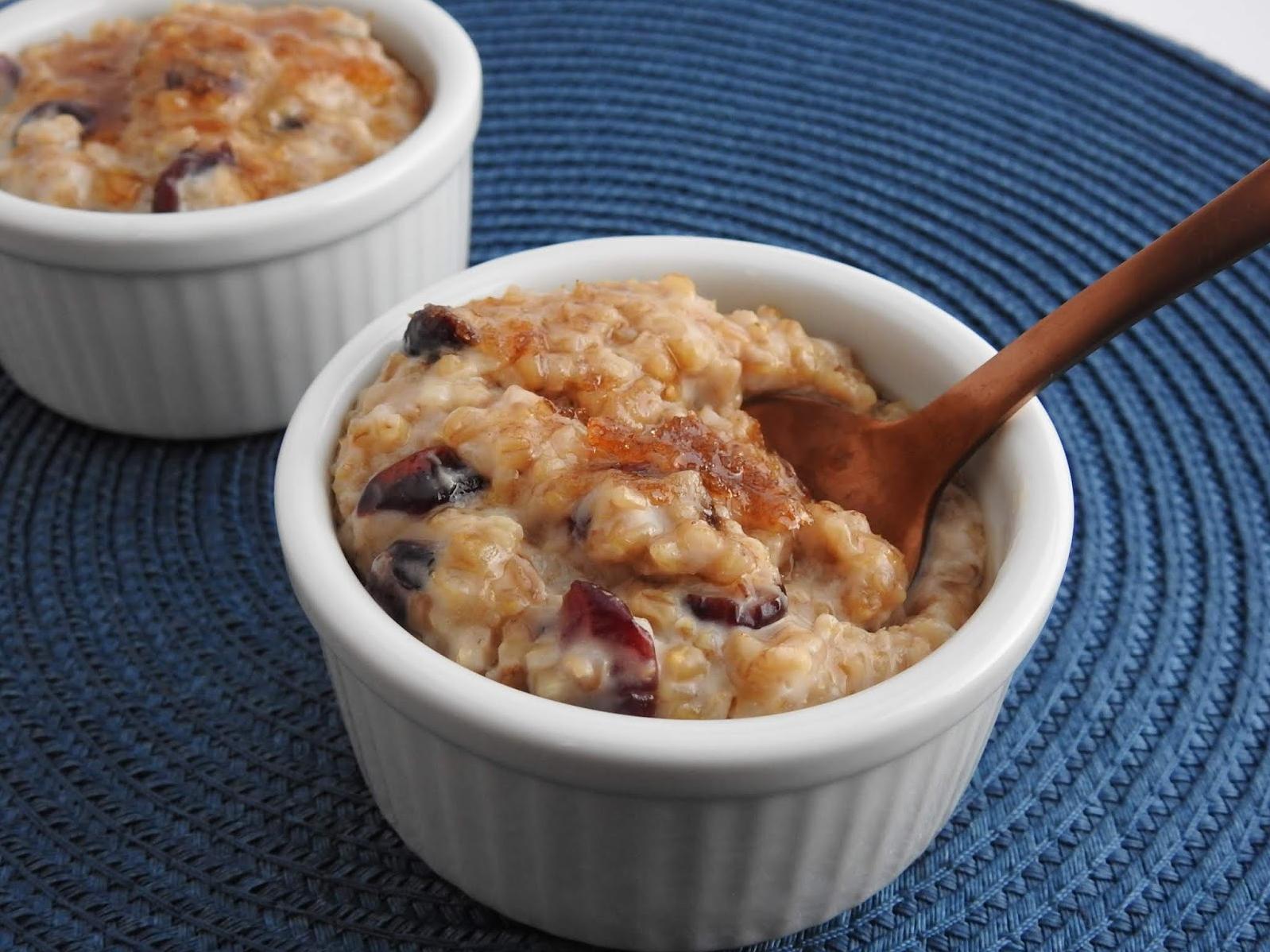  Start your morning off right with a bowl of bruleed oatmeal.