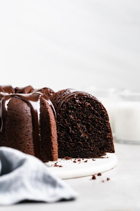 Sure, here are 11 unique photo captions for the Chocolate Chocolate Chip Pound Cake recipe: