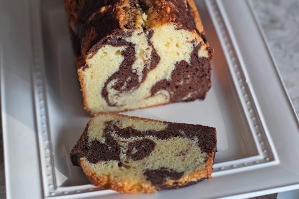 Sure, here are 11 unique photo captions for the Vanilla Marbled Pound Cake recipe: