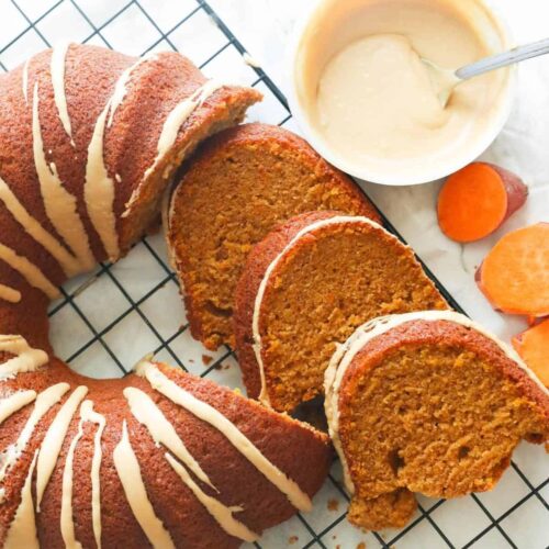 Sweet Potato Pound Cake With Molasses Glaze