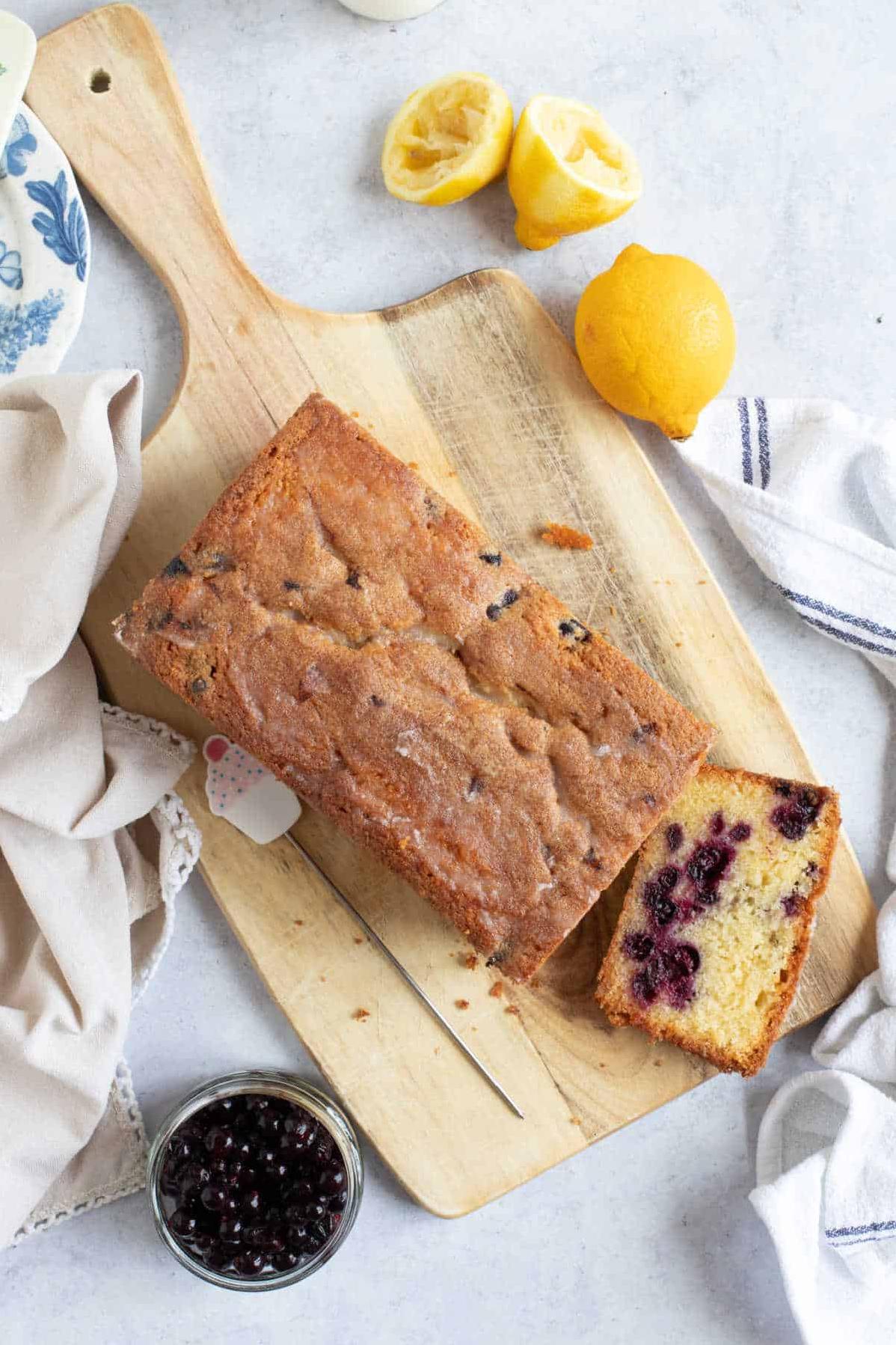  Tart and juicy black currants give this cake a burst of flavor.