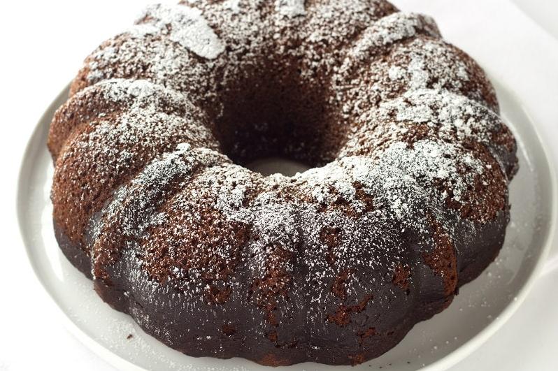  The aroma of rich chocolate and coffee will fill the air as this pound cake bakes.