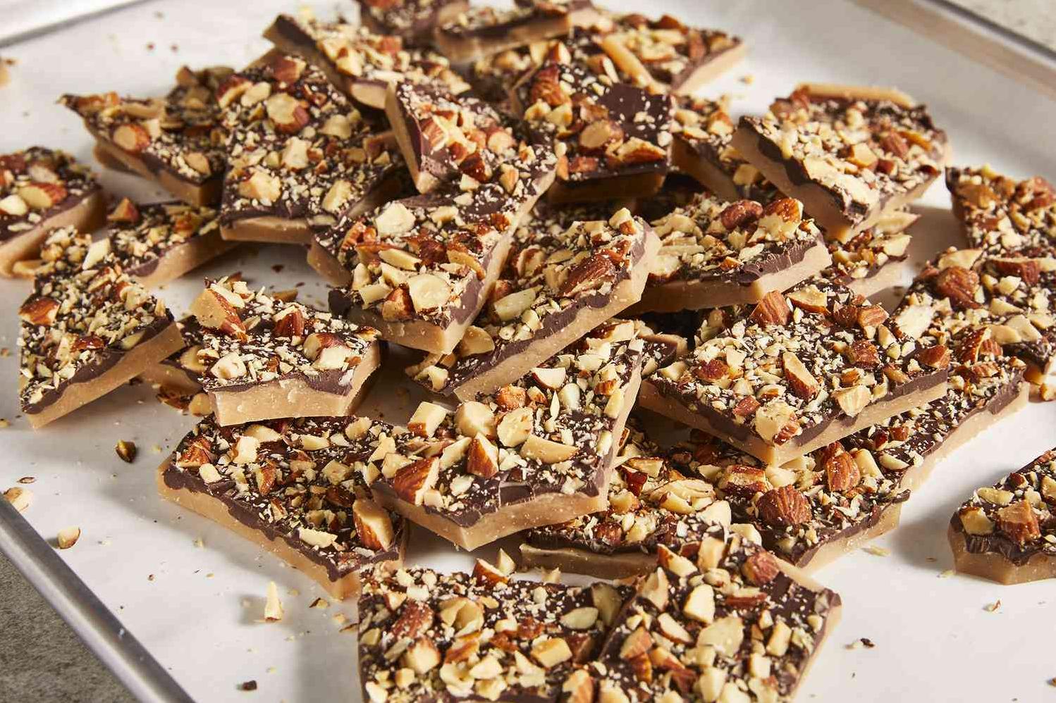  The crumbly texture of this toffee will melt in your mouth.