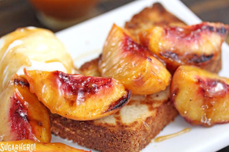  The perfect pairing: Pound cake and peaches!
