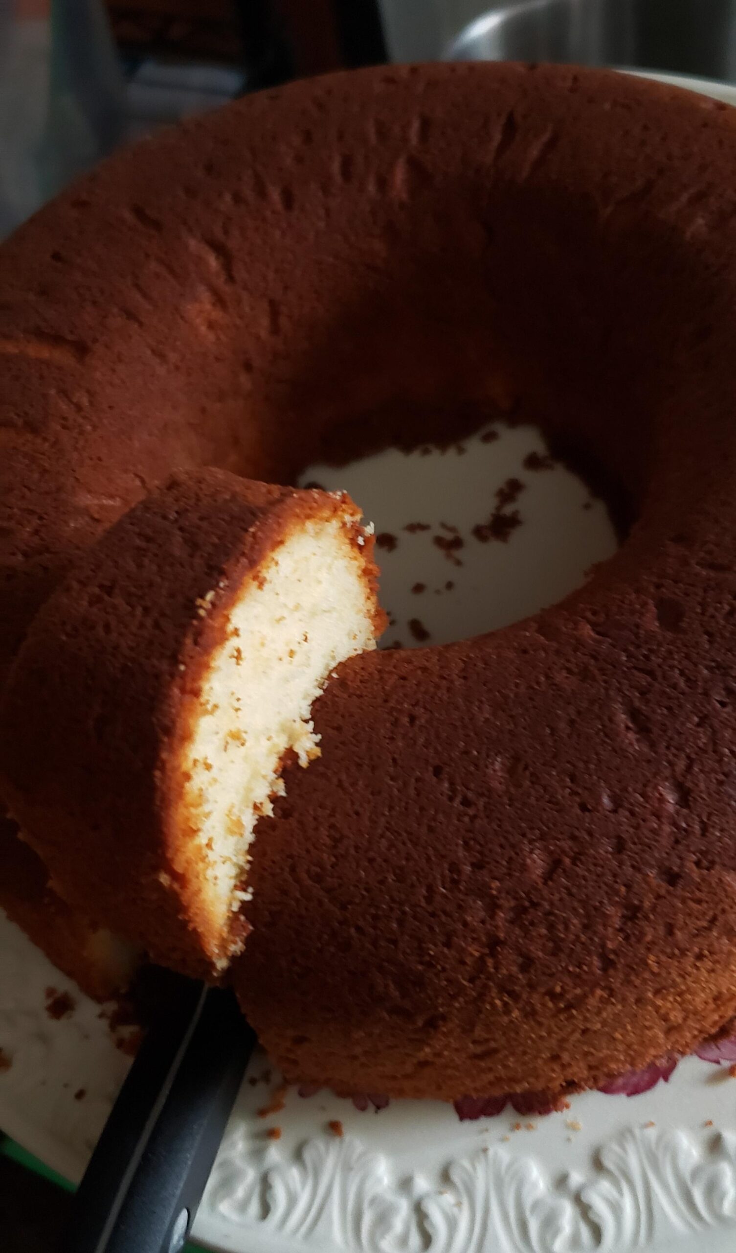  The perfect slice of dense and buttery pound cake awaits you!
