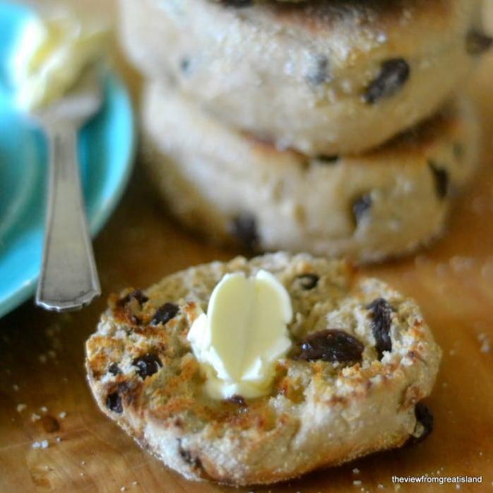  The sweet raisins and warm spices add a burst of flavor to these classic English muffins.