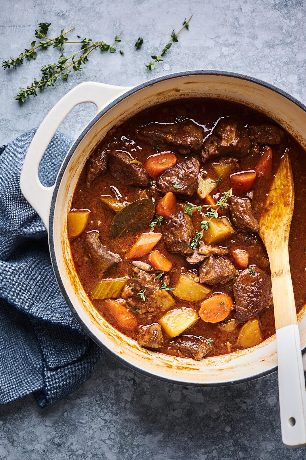  The tender beef chunks in this stew will melt in your mouth