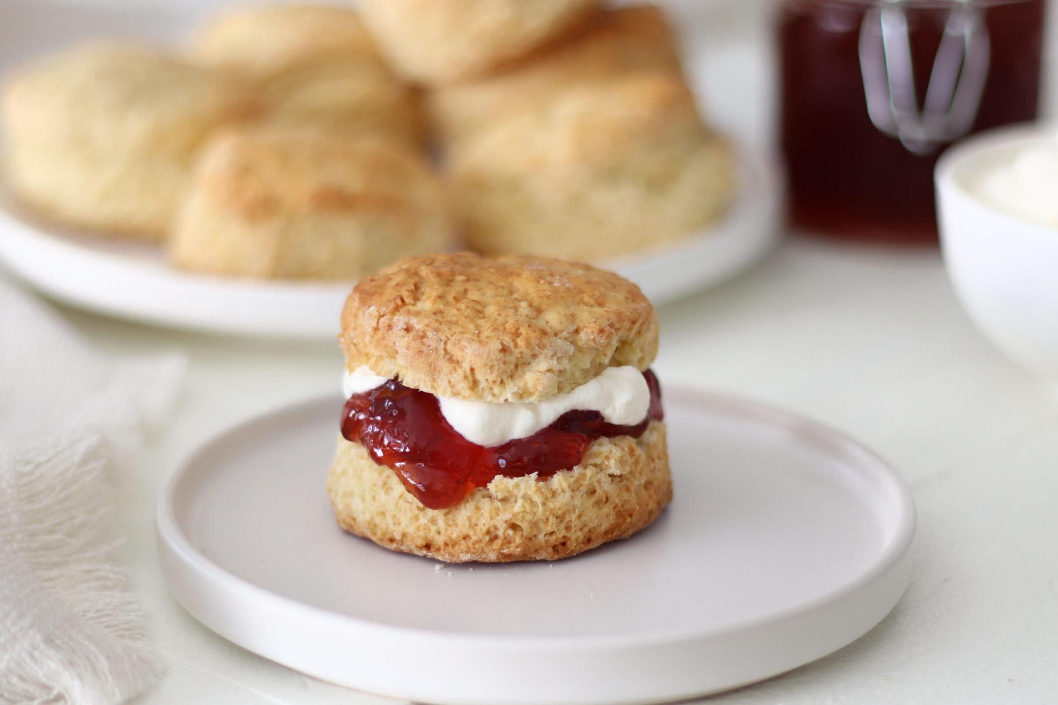  These scones are best served with clotted cream and jam for a classic British experience.