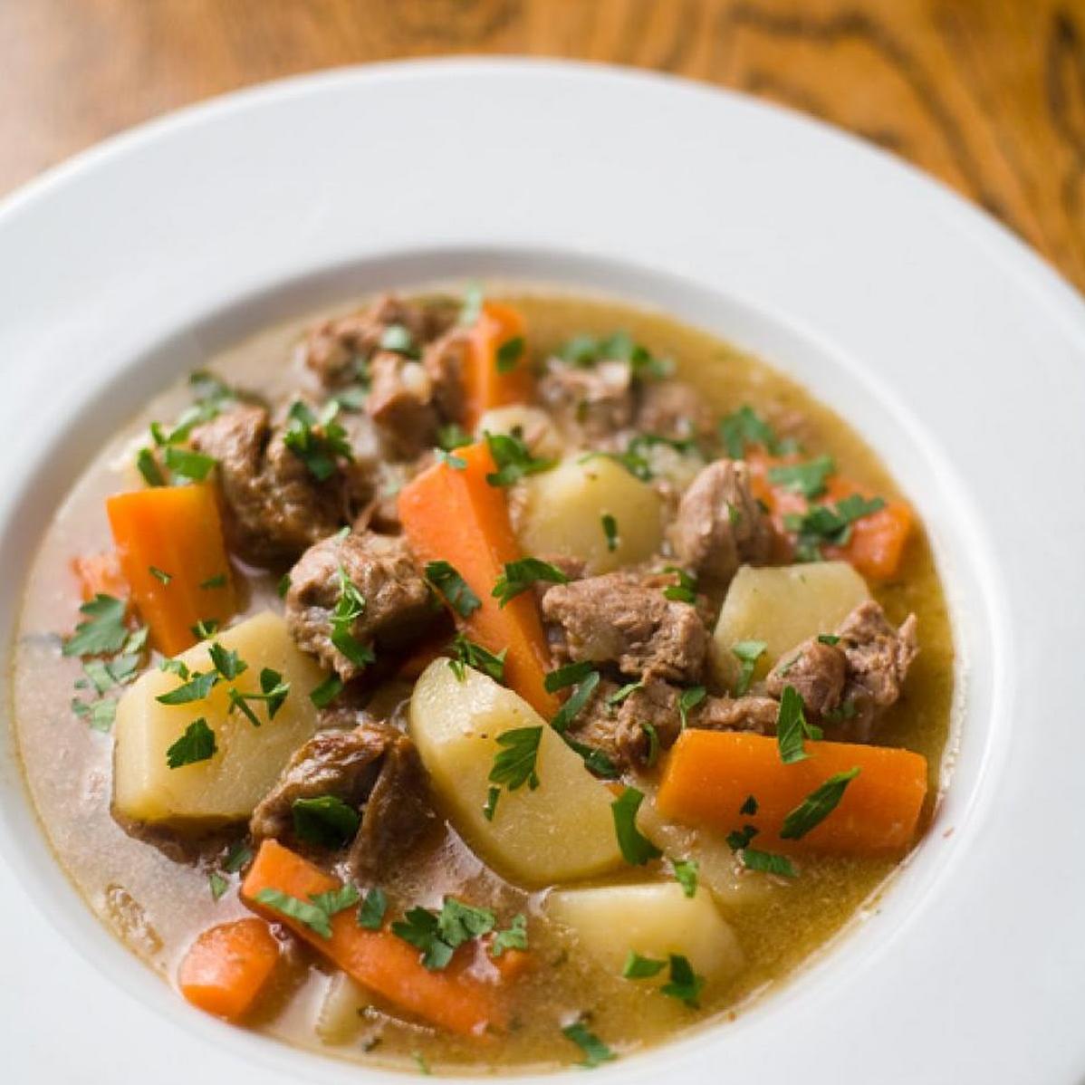  This hearty stew is the perfect comfort food for a cold, rainy day.