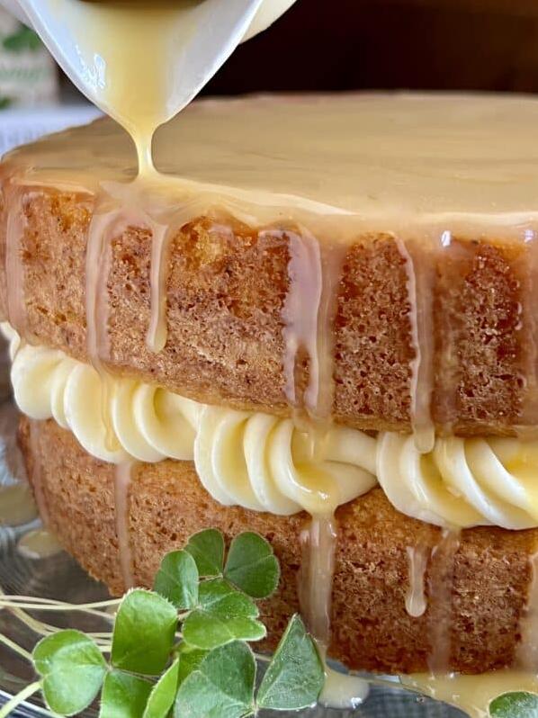  This Irish Whiskey-Glazed Cake looks just as good as it tastes, with a gorgeous golden hue and a glossy finish.
