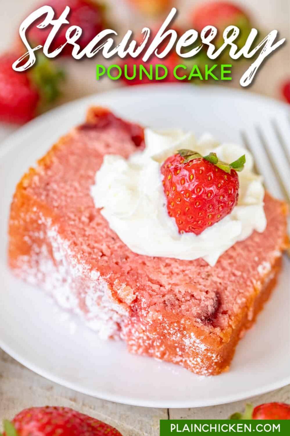  This pound cake is strawberries and cream in every bite.